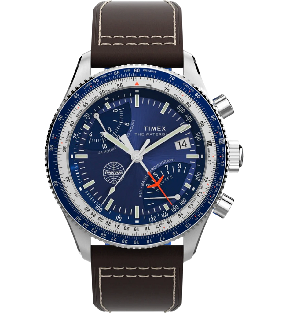 Timex x Pan Am TW2W97200 Azul Cronógrafo Fly-Back - Relojoaria