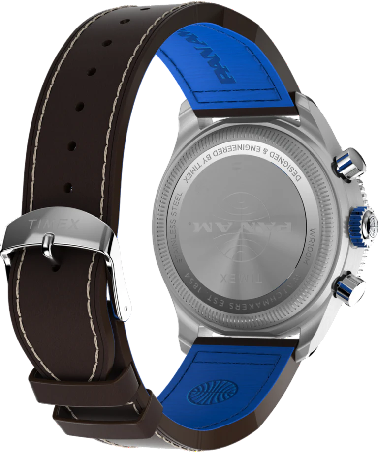 Timex x Pan Am TW2W97200 Azul Cronógrafo Fly-Back - Relojoaria