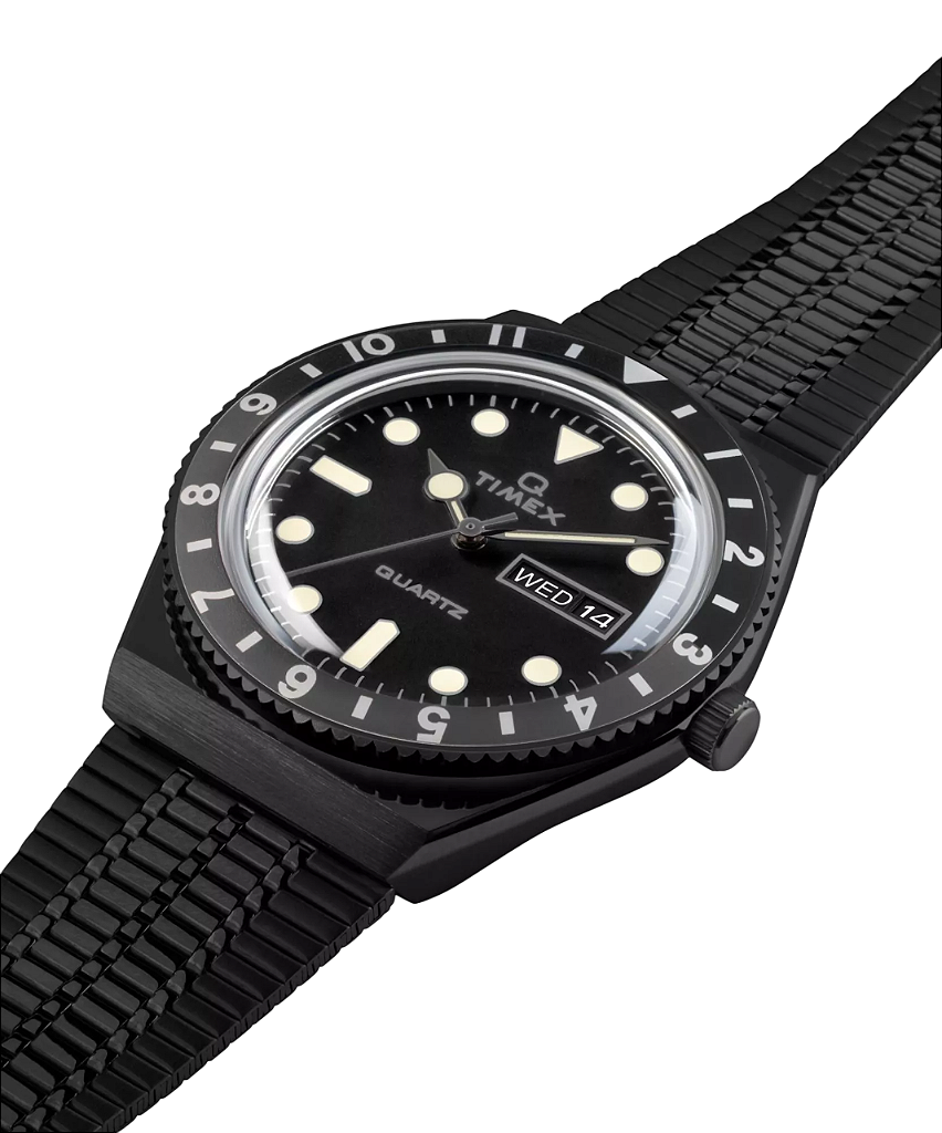 TIMEX Q ブラック ブレスレット TW2U61600 美品 Relógio Q Timex TW2U61600 Preto 38mm IP Black Quartzo - Relojoaria