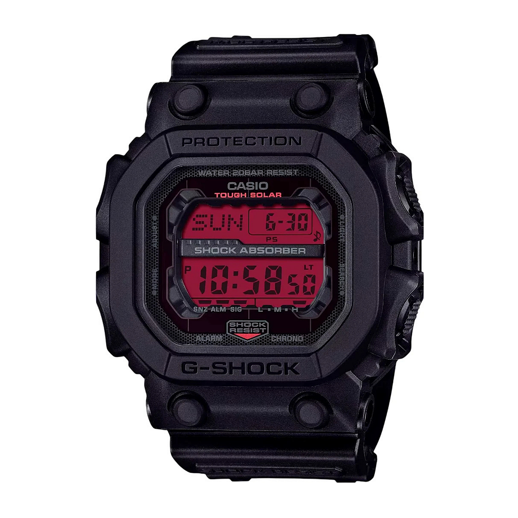 時計 G-SHOCK GX-56BB G-Shock GX-56BBR-1DR The King Solar Preto e Vermelho 200m