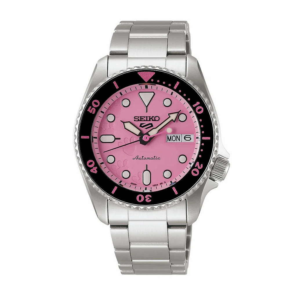 Seiko 5 Sports Pantera Cor-de-Rosa SRPM07K1 Edição Limitada