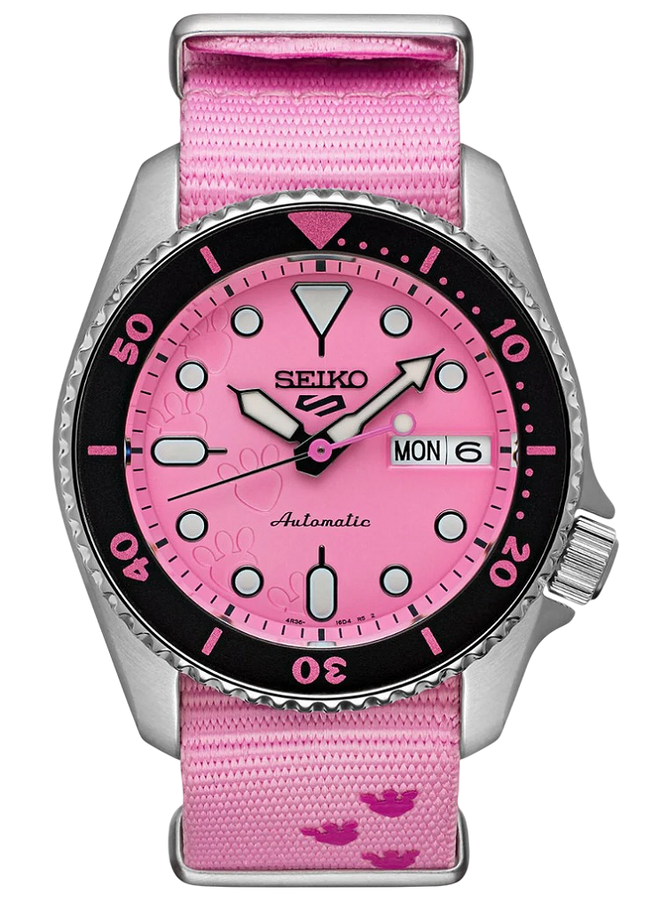 Seiko 5 Sports Pantera Cor-de-Rosa SRPM07K1 Edição Limitada