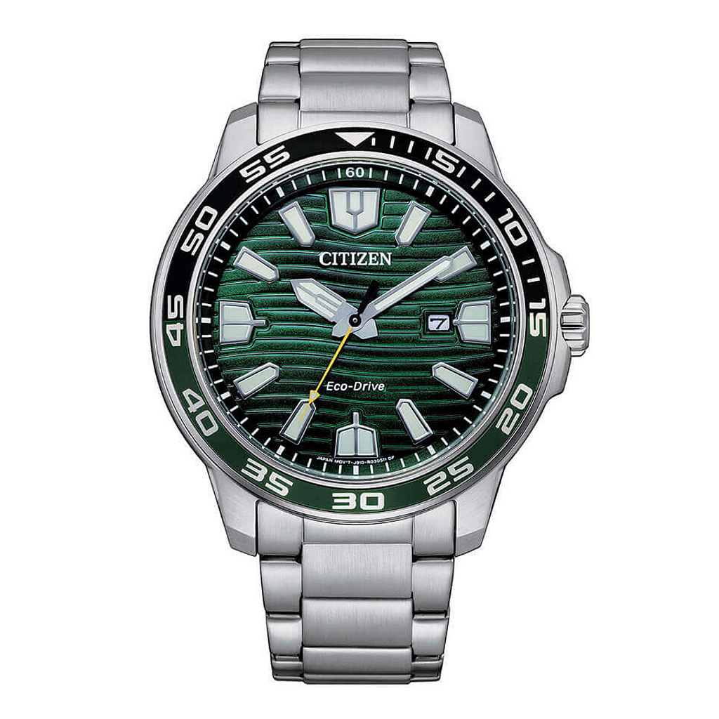 Relógio Citizen Marine Sport AW1526-89X – Eco-Drive Verde Aço
