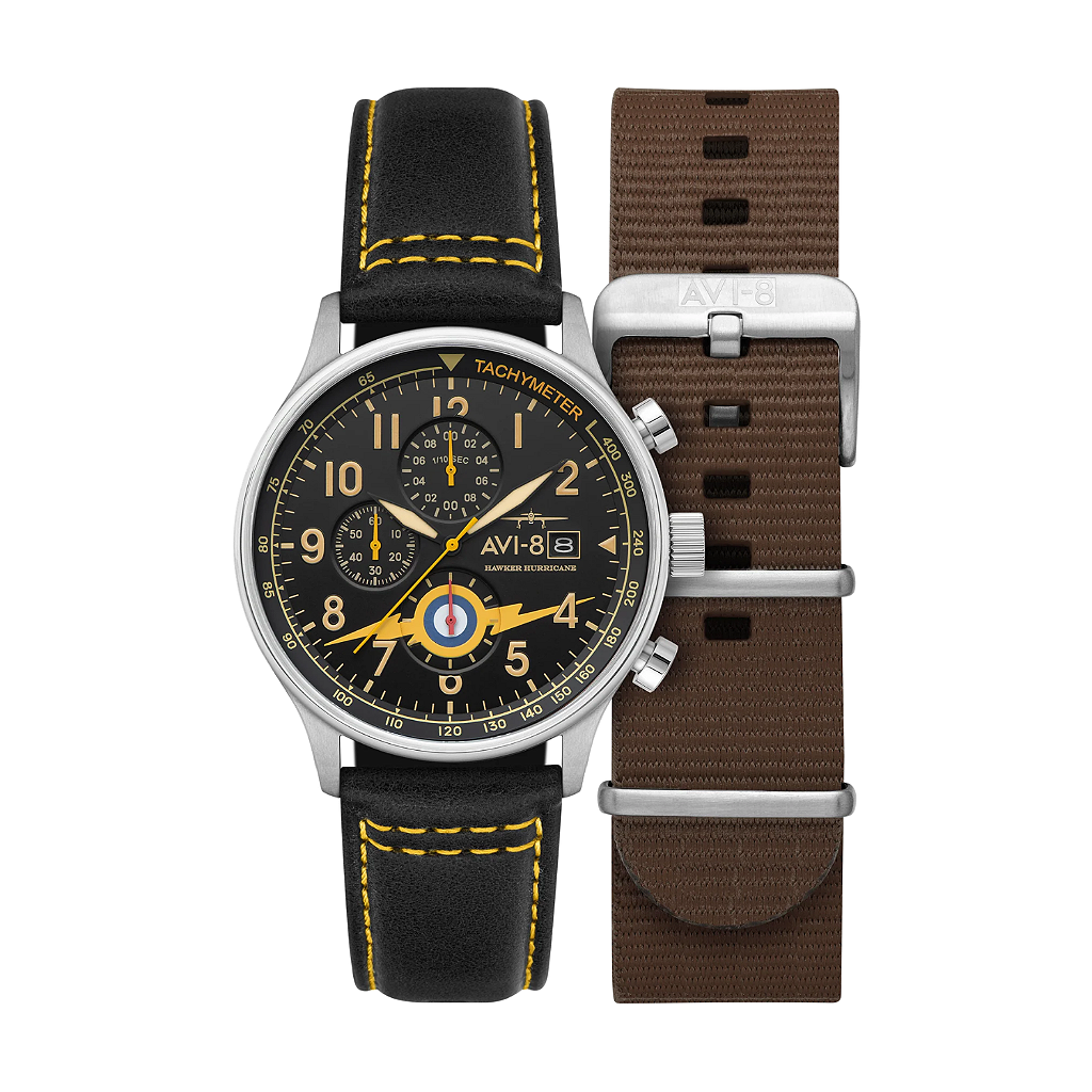 Relógio AVI-8 Hawker Hurricane AV-4011-0Z Cronógrafo Laranja
