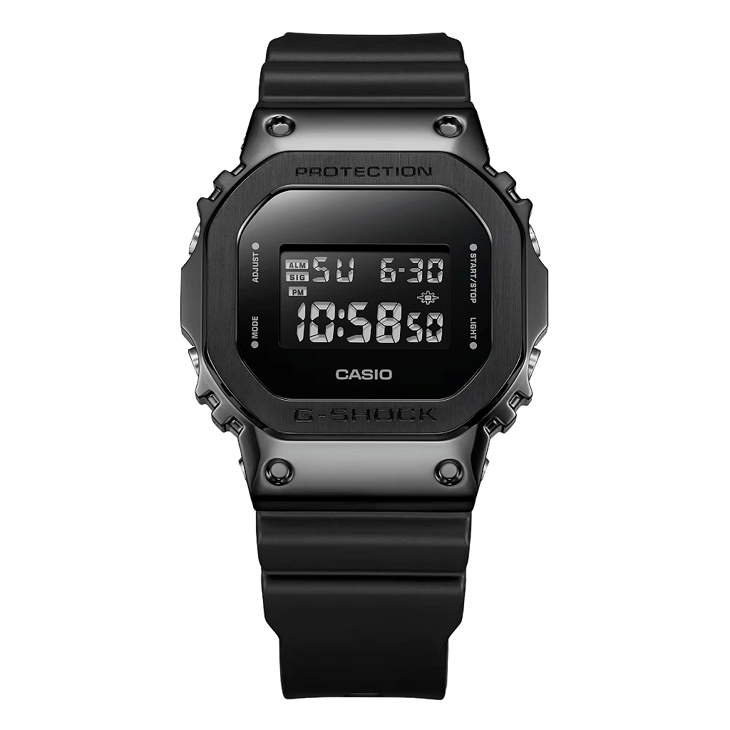 CASIO G-SHOCK GM-5600 フルメタル G-Shock GM-5600UB-1DR Metal Bezel Preto LED 200M - Relojoaria
