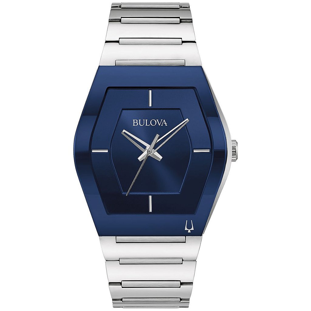 バウンド('96米)Blu-ray Bulova 96A258 Azul Aço 40mm Quartz - Relojoaria Impala - Desde