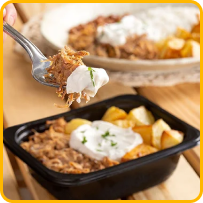 Estrogonofe de Frango com Batatas Souteé e Arroz Branco 300g