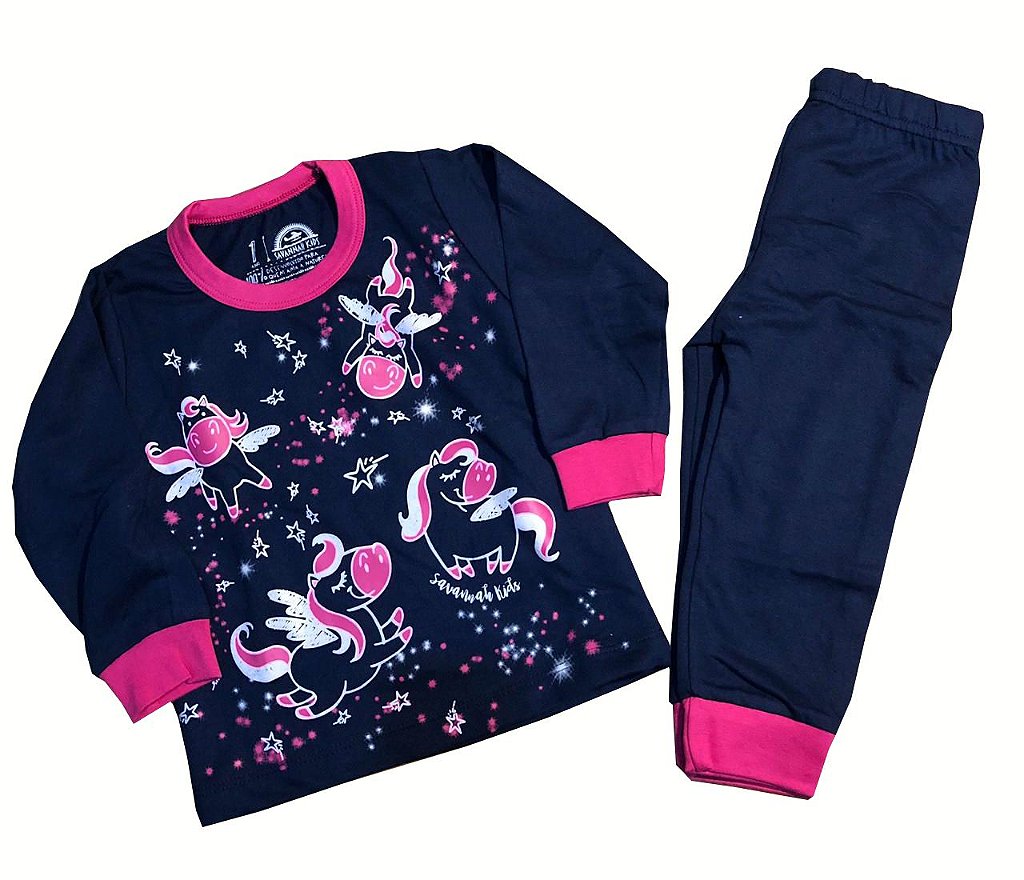 Pijama Infantil Feminino - Pegasus - Brilha no Escuro - Petit Nini | Oferta  de Acessórios e Roupas para Bebês e Crianças