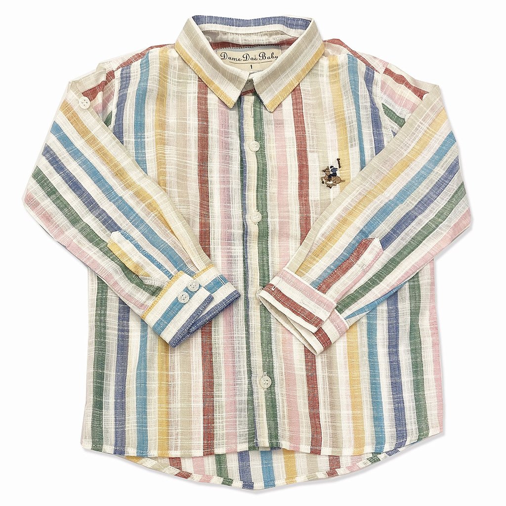 Camisa Infantil Masculina Listras Coloridas - Petit Nini | Oferta de  Acessórios e Roupas para Bebês e Crianças