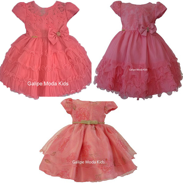 vestido coral de festa