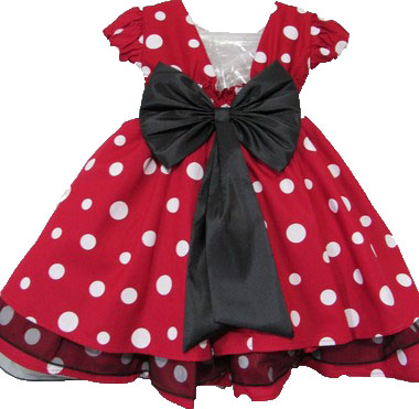 vestido vermelho de bolinha branca