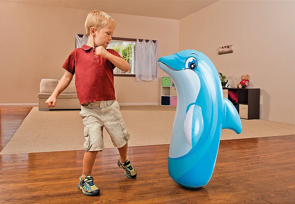 Boneco Sonic Teimosinho Inflável João Bobo 3d Infantil 75 cm - Barra Rey