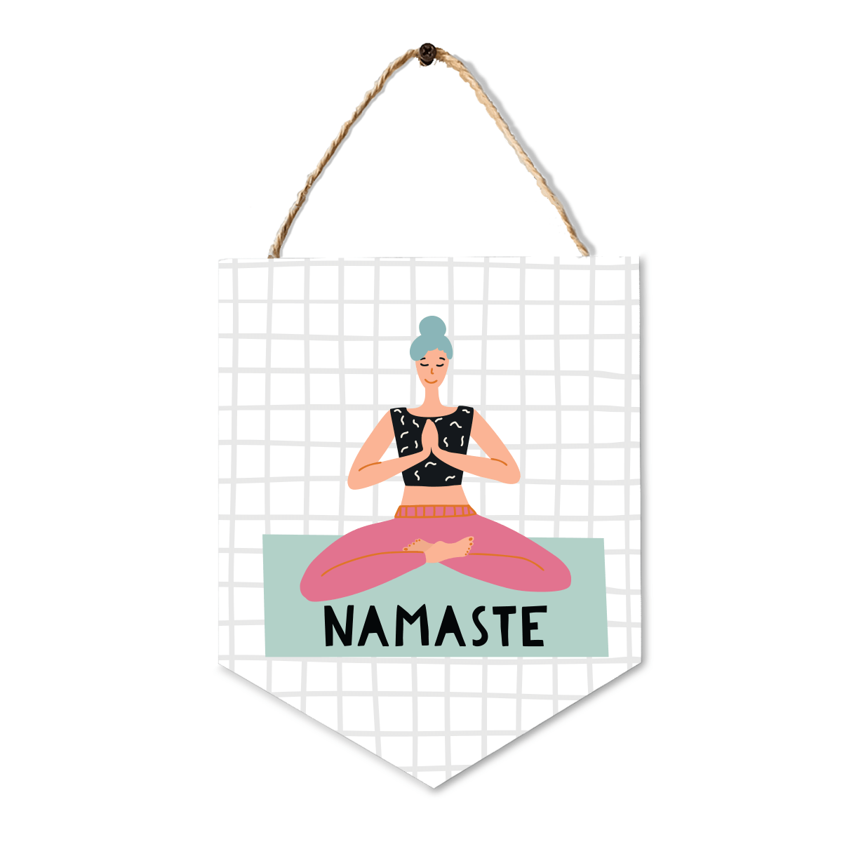 PLACA BANDEIRINHA NAMASTE