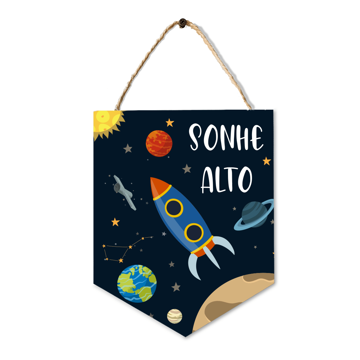 PLACA BANDEIRINHA SONHE ALTO