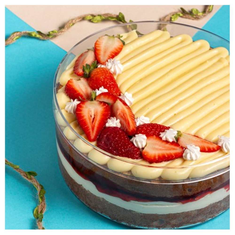 Cake Box Cristal Redonda com Tampa 2L - Blue Star - Docerrano