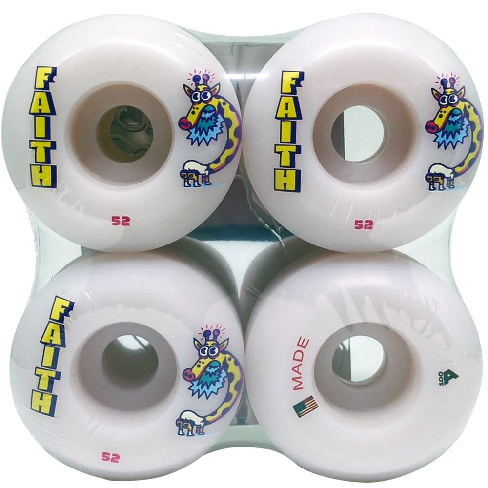 Rodas Faith Skateboards Giraffe 52mm Dureza 100A Mande in USA