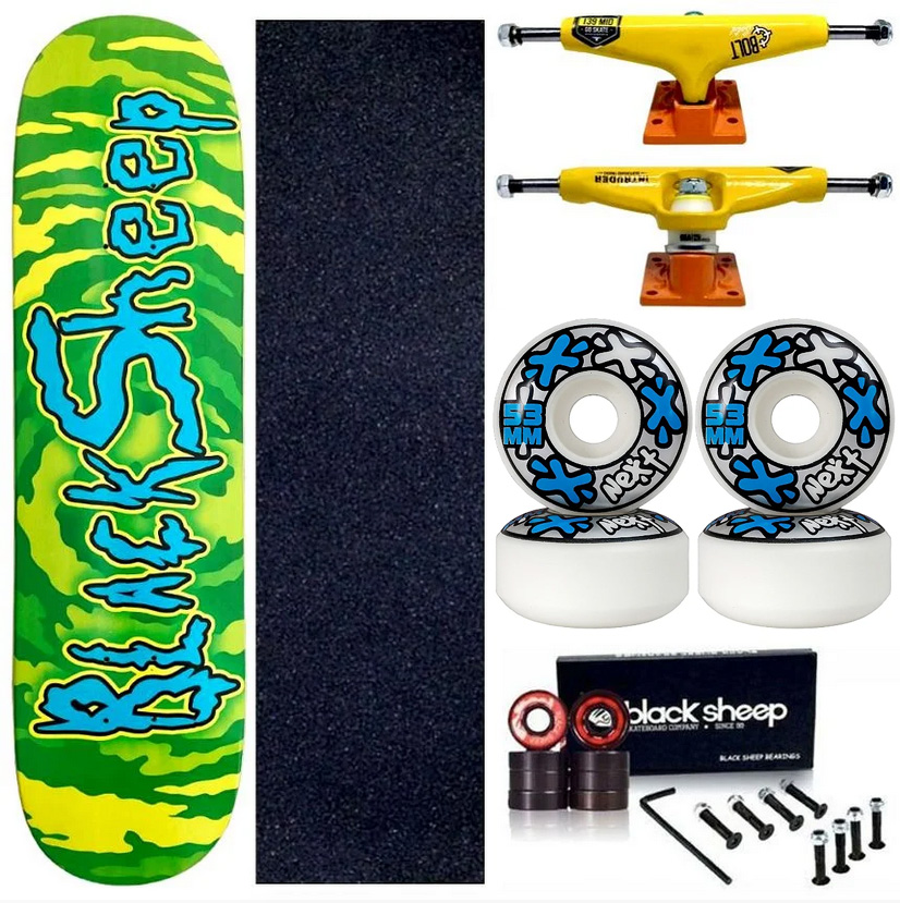 Skate Completo Maple Black Sheep 8.0 Rick-Morty Truck Intruder