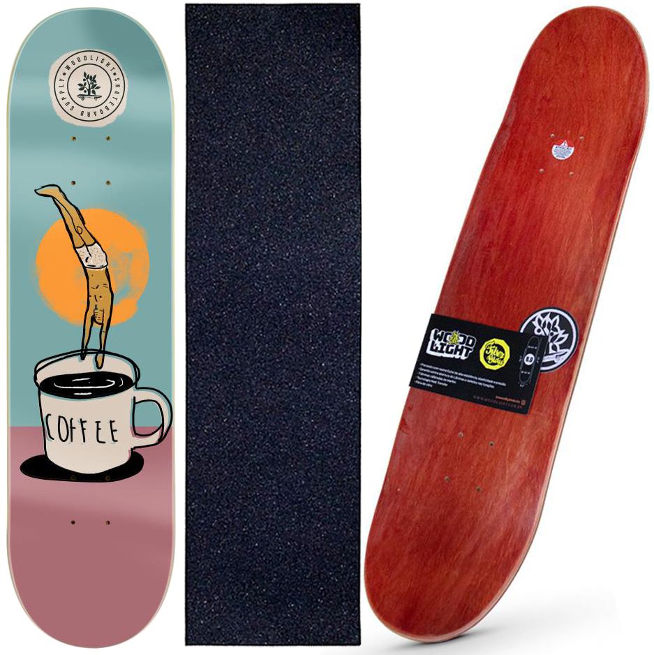 Shape de Skate Fiber Glass Coffee Jump Lixa Nacional