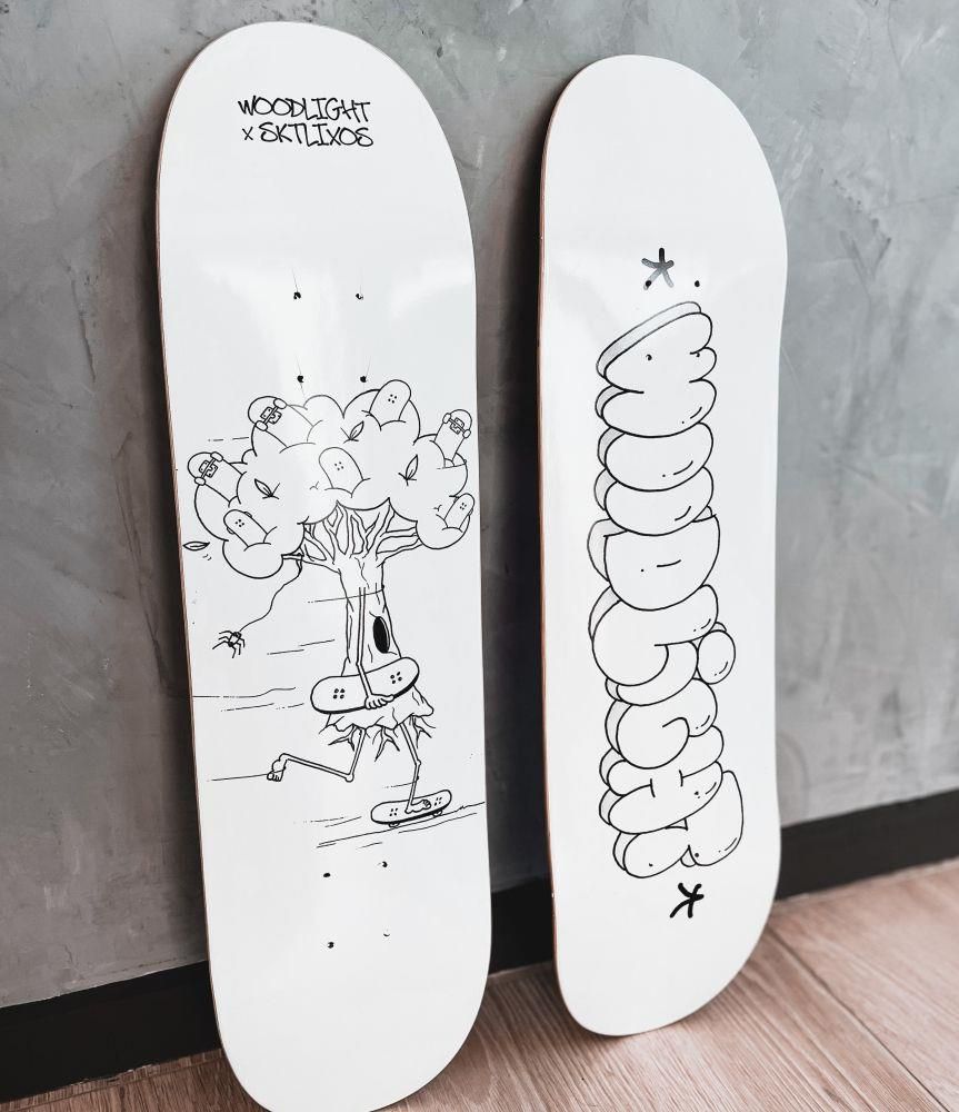 Shape de Skate Fiber Glass Collab Skate Lixos Grafite - Virtual