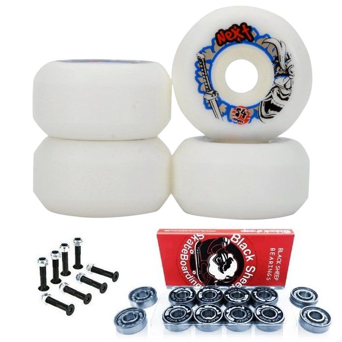 Roda Skate Next Samurai 54mm + Rolamento BS Silver + Parafuso de
