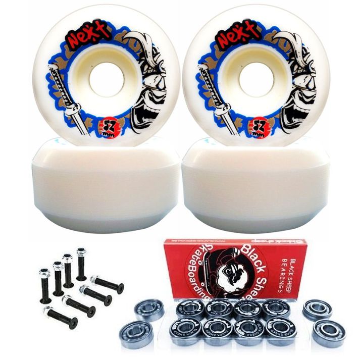 Roda Skate Next Samurai 52mm + Rolamento BS Silver + Parafuso de