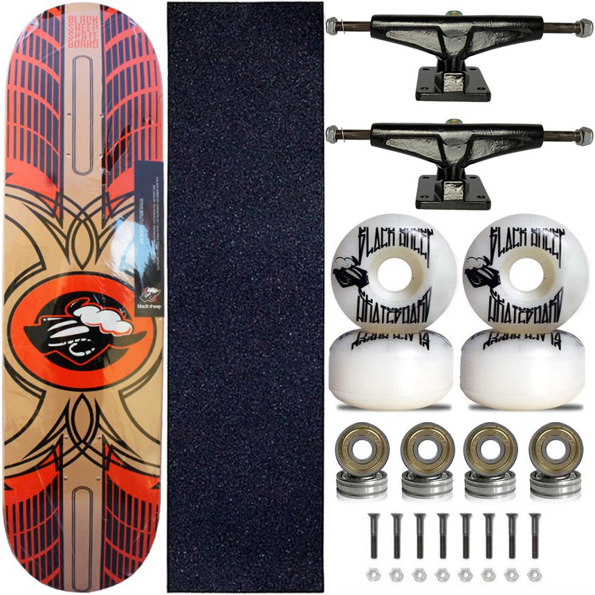 TOM　monkey time SHEEP W/RIDERS XL Skate Profissional Completo Shape Black Sheep 8.0 Tag Orange