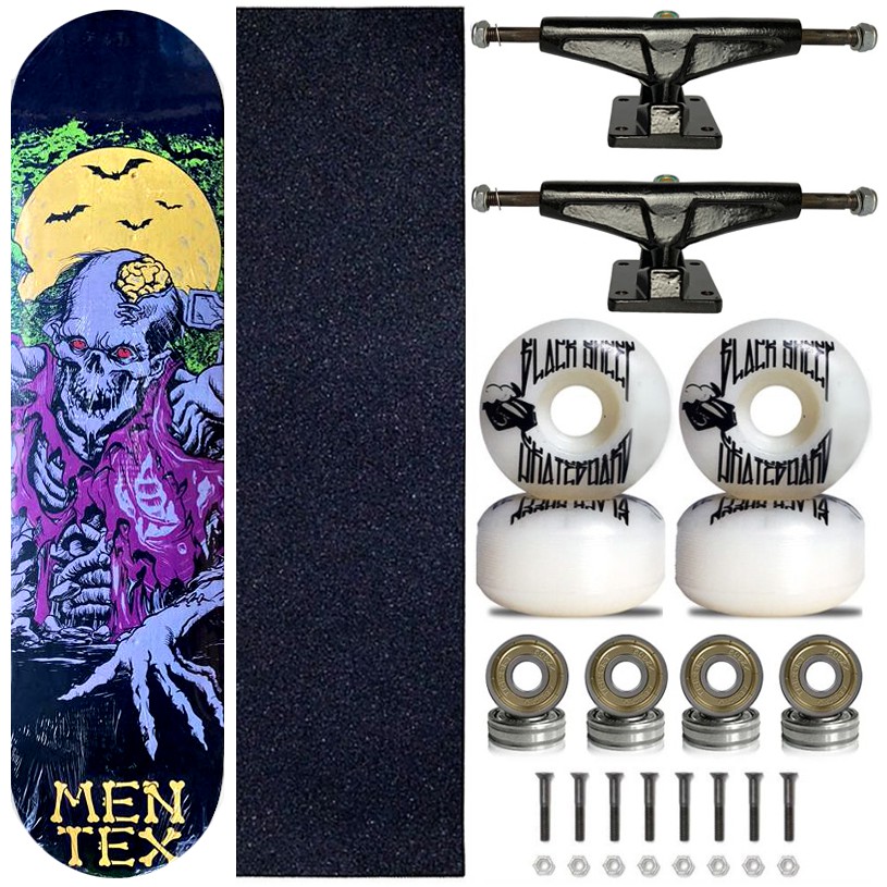 Skate Montado Shape 8.0 Mentex Night Skull - Virtual Skate Shop