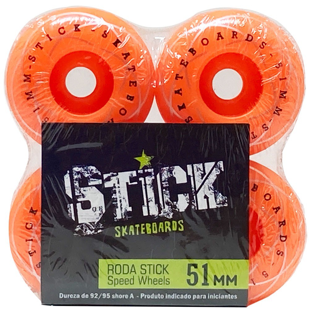 Roda Stick Skateboard Laranja 51mm Speed Wheels - Virtual Skate