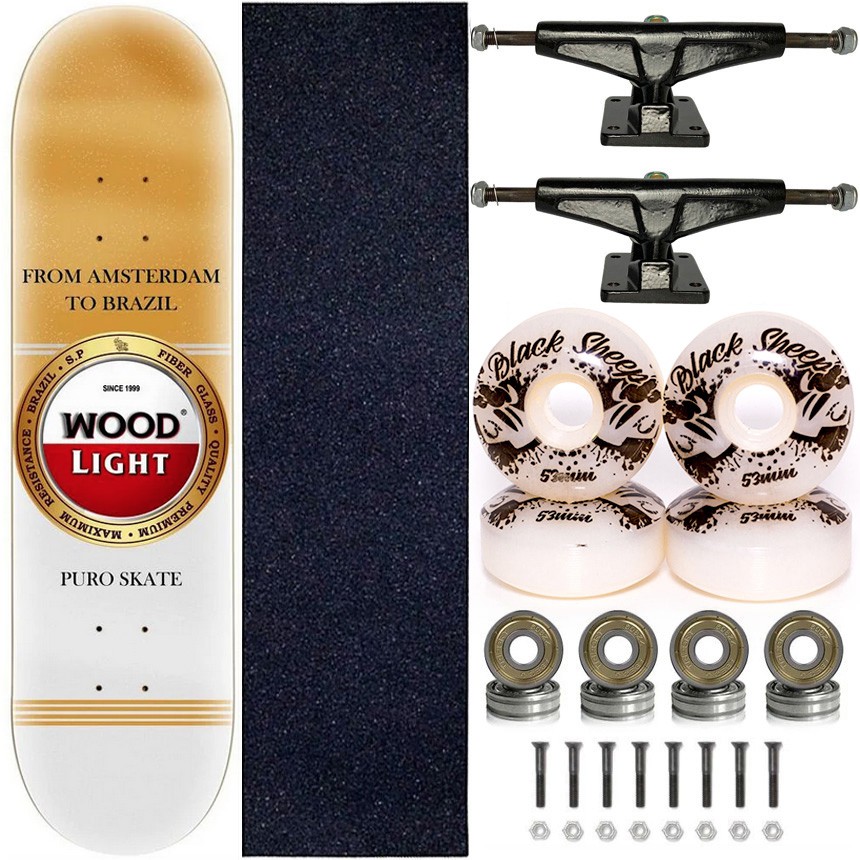 Skate Completo Shape Marfim Wood Light 8.0 Amsterdam - Virtual