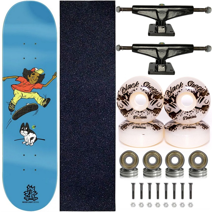 Skate Completo Shape Marfim Wood Light 8.0 Blue Flip - Virtual