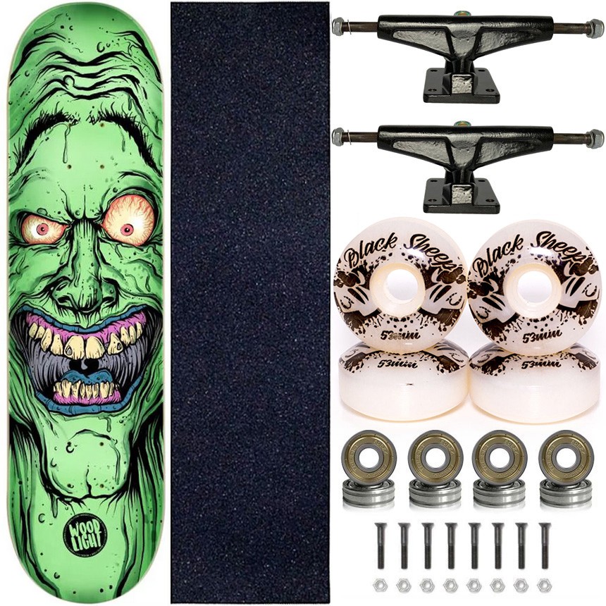 Skate Completo Shape Marfim Wood Light 8.0 Monster Green - Virtual