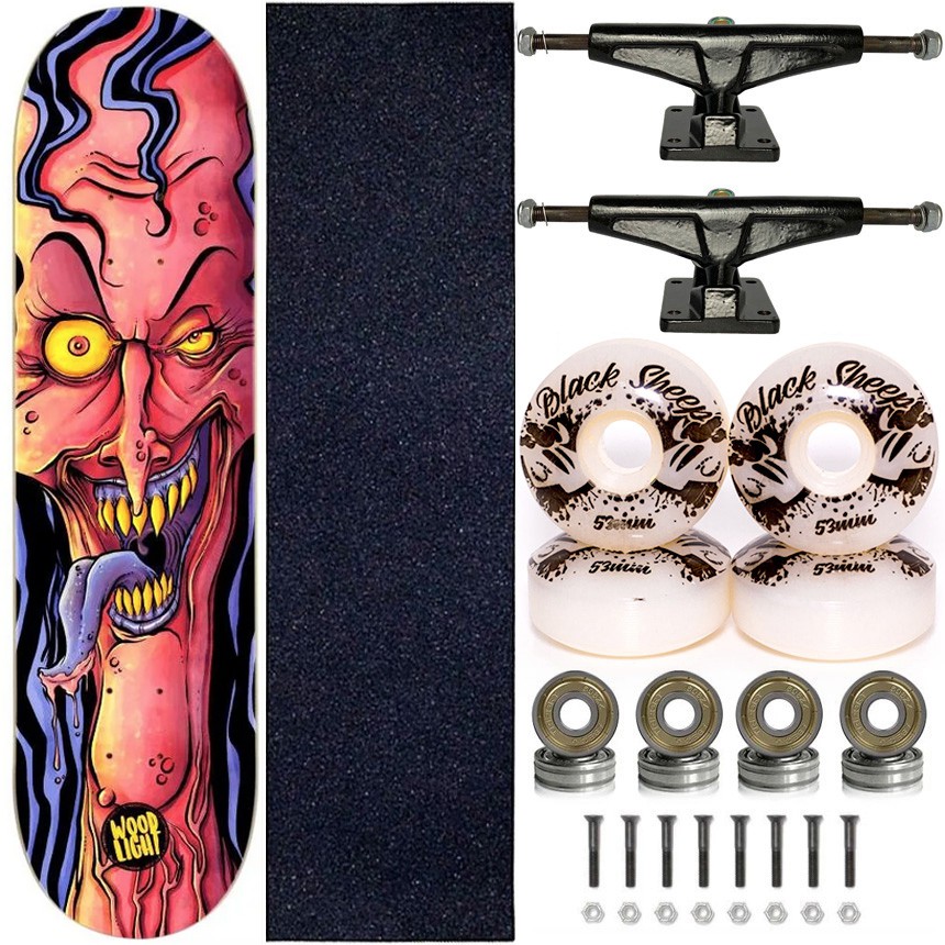 Skate Completo Shape Marfim Wood Light 8.0 Monster Vampire
