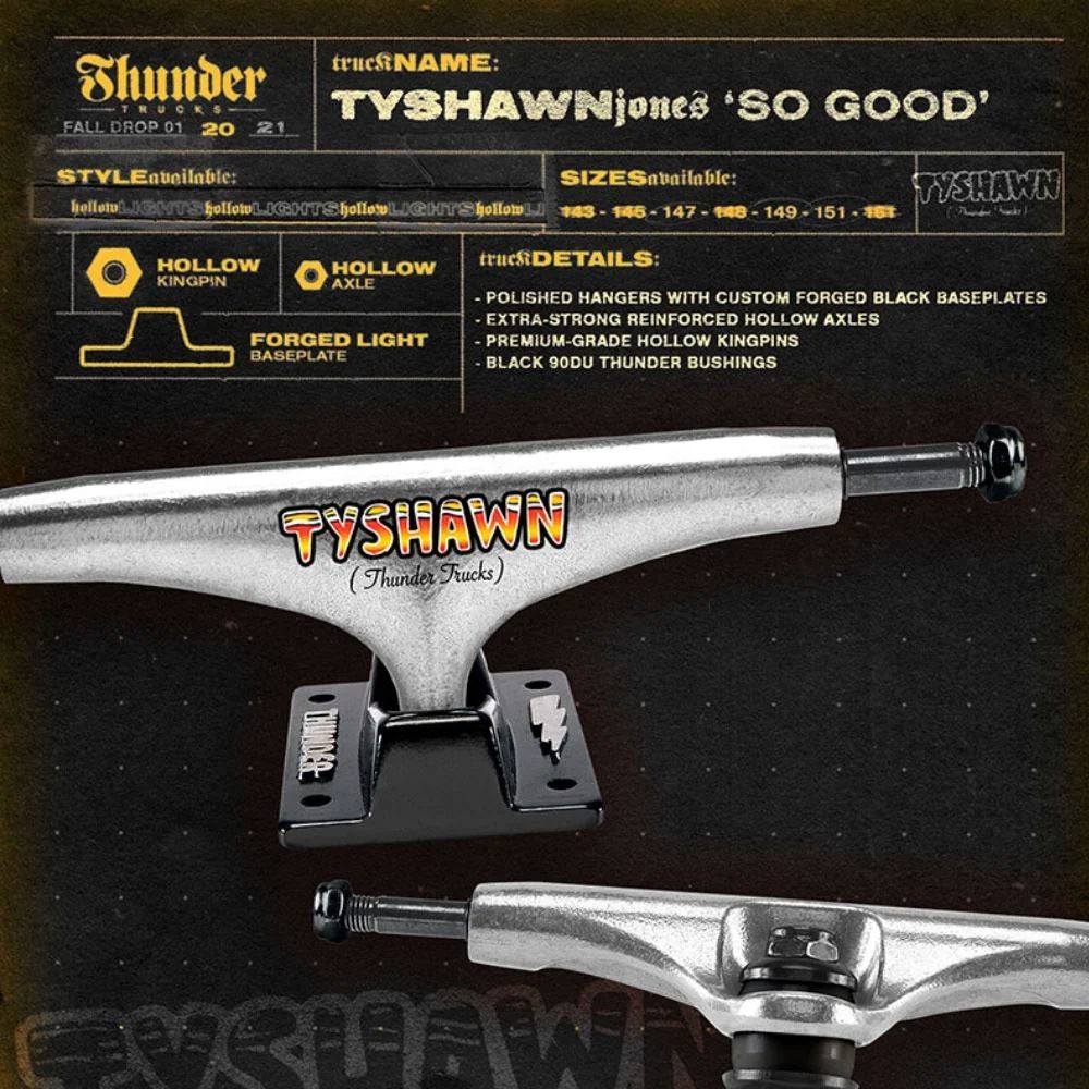 Truck Skate Thunder Tyshawn 139mm Double Hollow - Virtual Skate