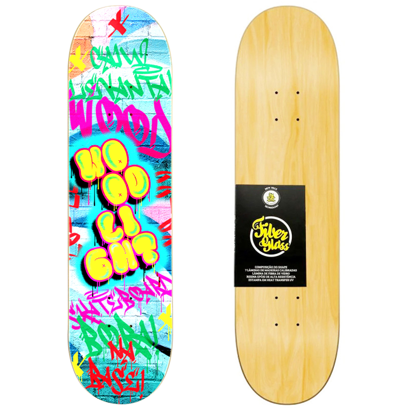 Shape Wood Light Skate Marfim 8.0 Street Art na Base - Virtual