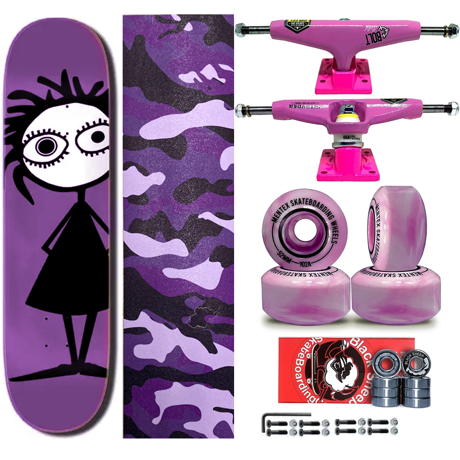 Skate Completo Shape Child 8.0 The Child Roxo Truck Intruder