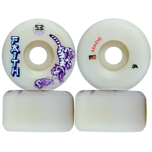 Rodas Faith Skateboards Tigers 53mm Dureza 100A Mande in USA