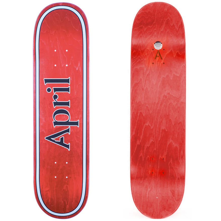 Shape Maple April Skateboard 8.0 Red OG Logo Deck Variant