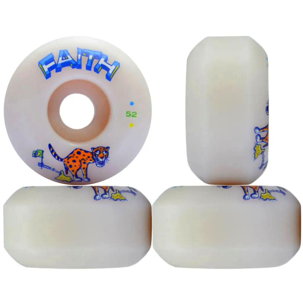 Rodas Faith Skateboards Leopard Br 53mm Dureza 100A Mande in USA