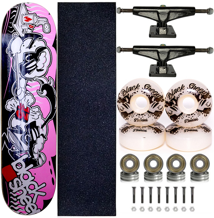 Skate Completo Shape Marfim Black Sheep 8.0 Pink Sheeps - Virtual