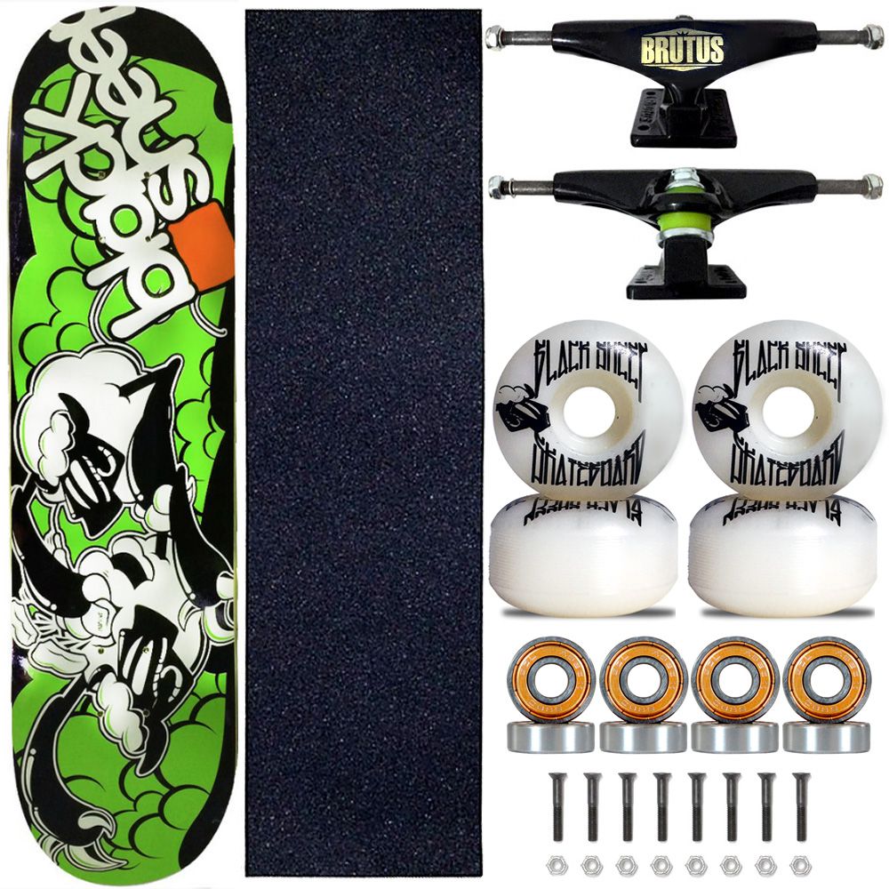 Skate Montado Black Sheep Profissional Black Green - Virtual Skate
