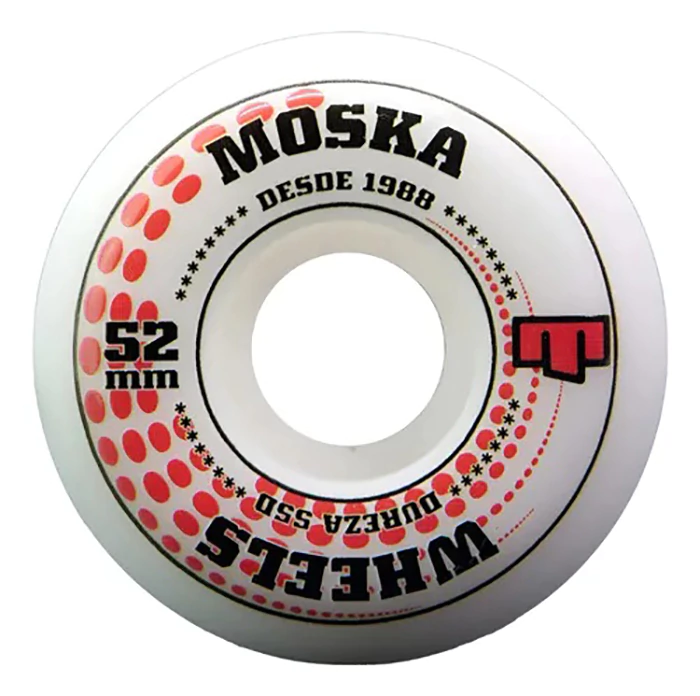 Rodas Moska Rock 52mm Dureza 53D Branca - Virtual Skate Shop | A