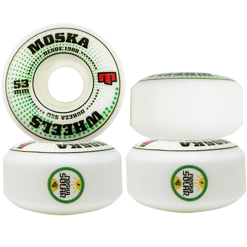 Rodas Moska Rock 53mm Dureza 53D Branca - Virtual Skate Shop | A