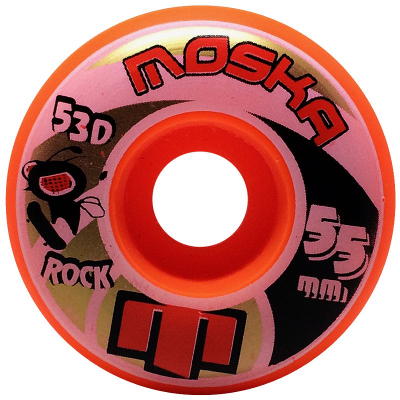 Rodas Moska Rock 55mm Dureza 53D Laranja - Virtual Skate Shop | A