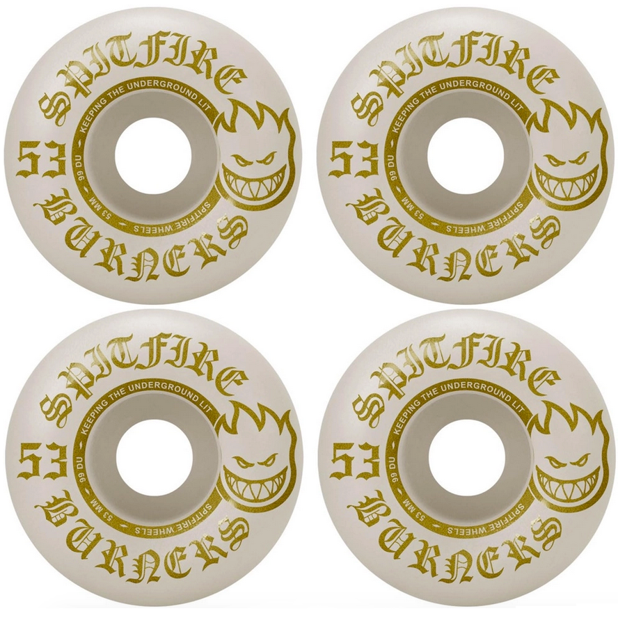 Rodas Spitfire 53mm Gold Burners 99DU - Virtual Skate Shop | A