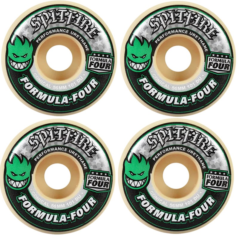 Rodas Spitfire 56mm F4 Conical Green Print 101DU - Virtual Skate