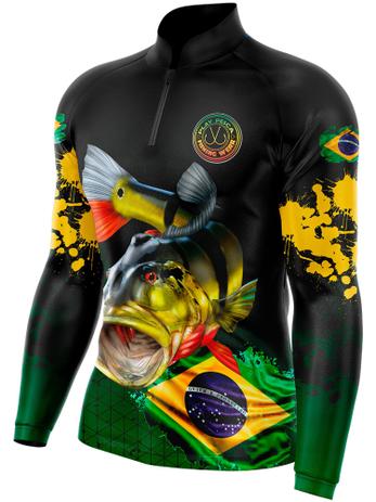 Camisa de pesca Tucunaré Brasil Proteção UV 50 Playpesca