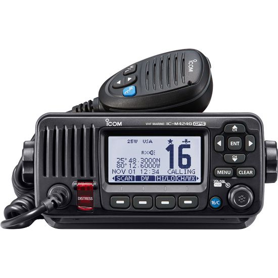 RÁDIO MARÍTIMO VHF ICOM IC-M424G 25W BLACK - HOMOLOGADO ANATEL