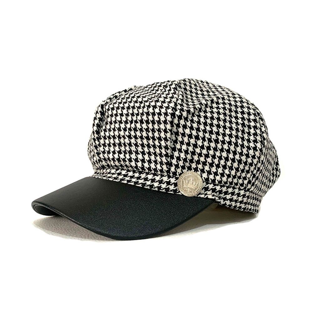 Boina Francesa Feminina Preta E Branca Aba de Couro | Chapéu Premium -  Chapéu Premium | Top Hats!