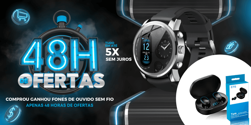 relógio inteligente display duplo torntisc