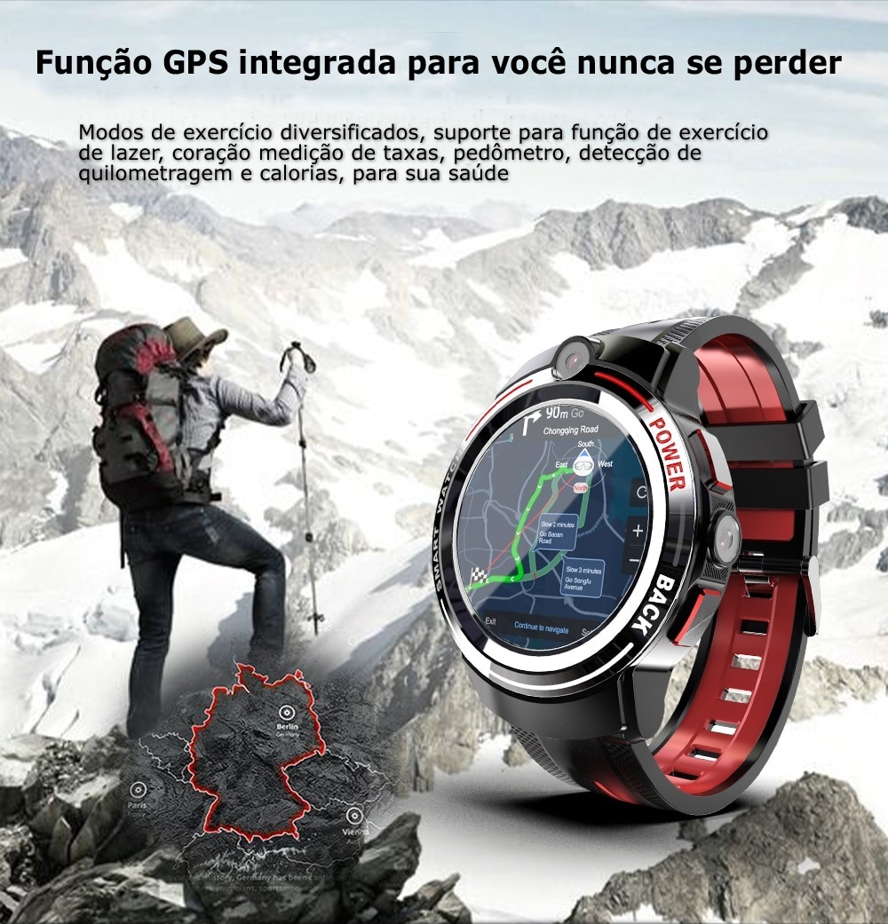 relógio inteligente android 7.1 duas câmeras lokmat lok02